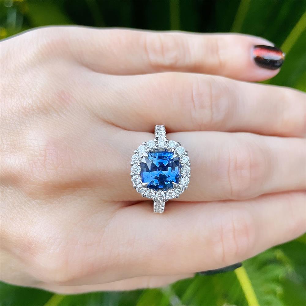 Be Bold Ceylon Sapphire and Diamond Ring in 14k White Gold