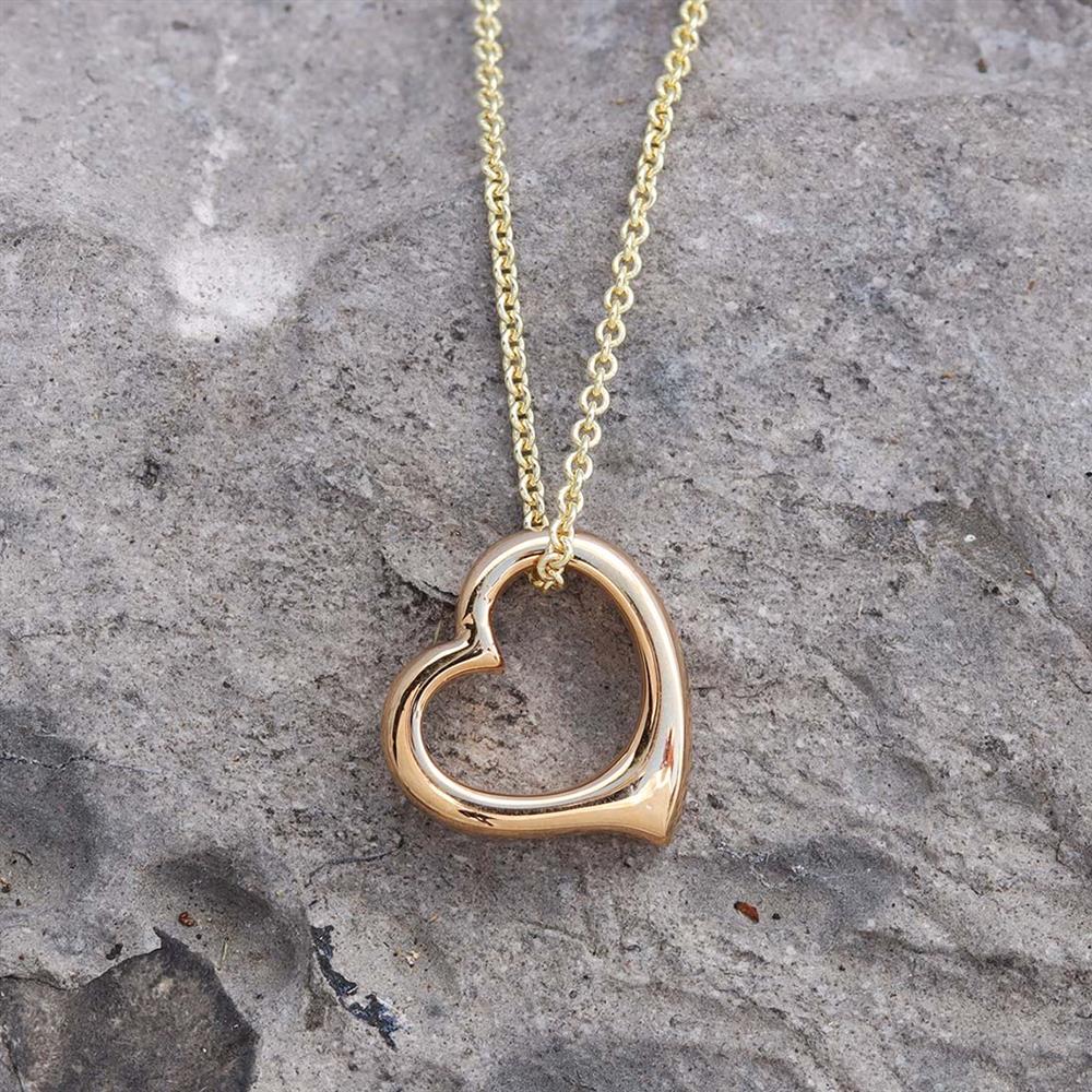 Open Heart Gold Heart Necklace 14k 14k Gold Open Heart Mini Charm