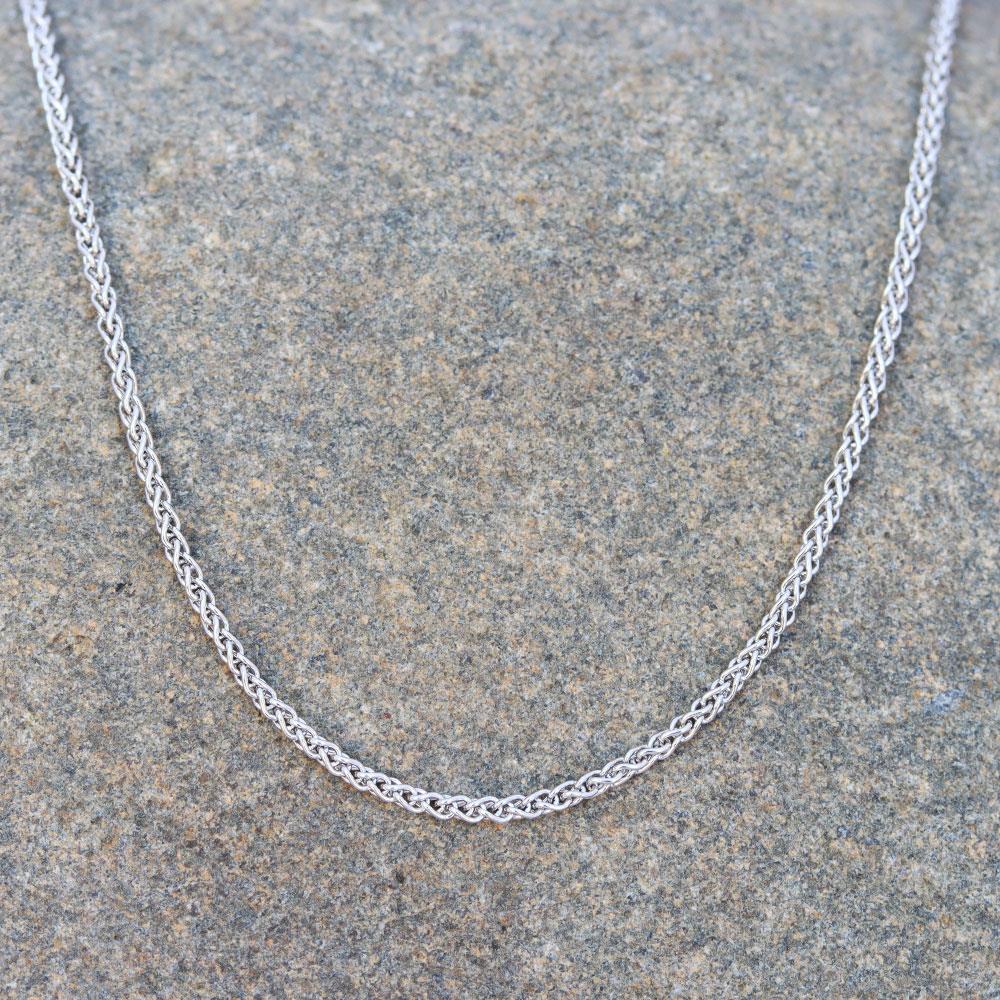 Wheat Chain 1.0mm in 14k White Gold - 16"