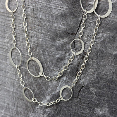 Toby Pomeroy Petite Eclipse Chain Necklace in Matte EcoSilver