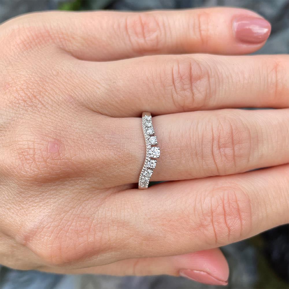Contoured Tiara Diamond Ring (1/4 cttw) in 14k White Gold