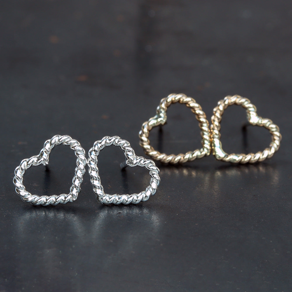 Petite Twisted Heart Stud Earrings – DP Jewelry Designs