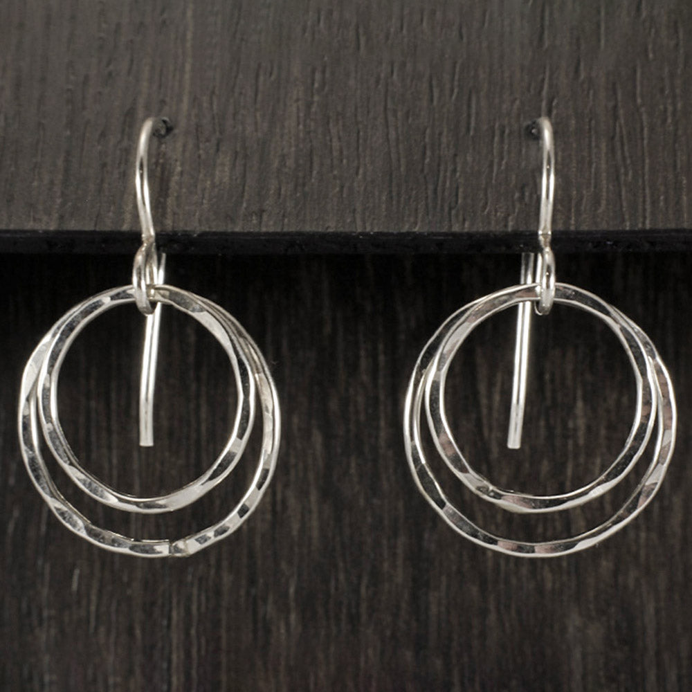 Circles in Circles Hammered Earrings ER63