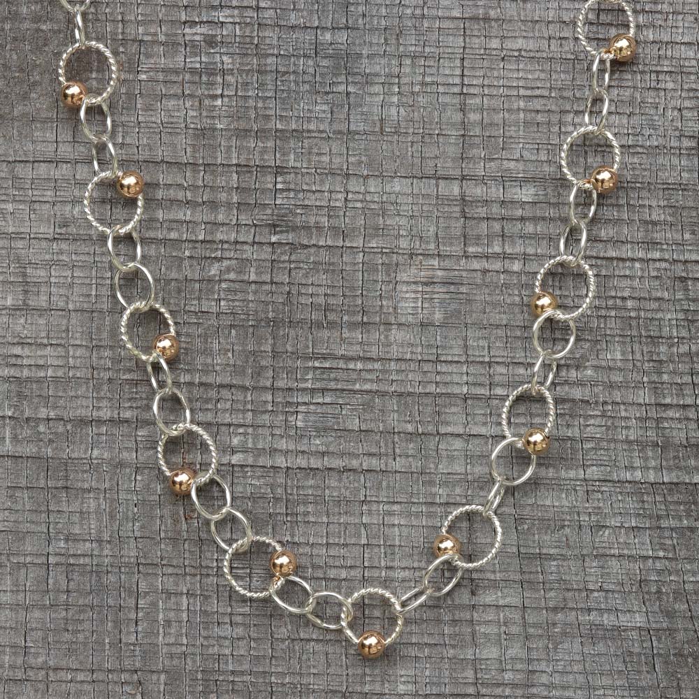 Scattered Bead and Twist Accent Necklace N217