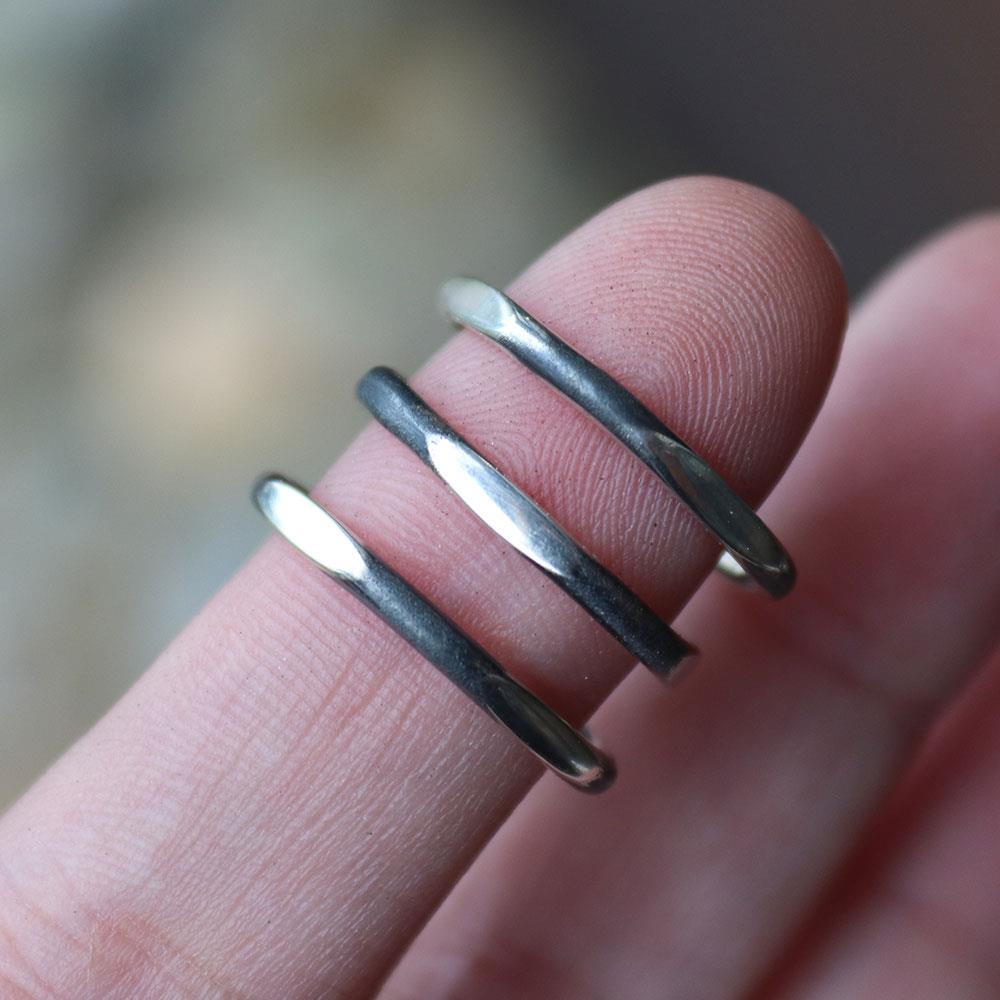 Stack ‘Em Up Oxidized Stack Rings Set of 3 in Sterling Silver - Size 7