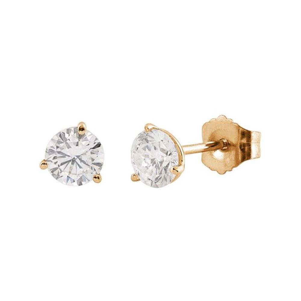 Lab Grown Diamond Martini Stud Earrings in 14k Yellow Gold (1 cttw)