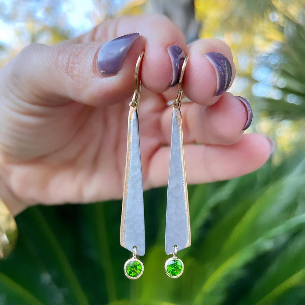 Toby Pomeroy Imperial Diopside Articulated Mist Waterfall Earrings