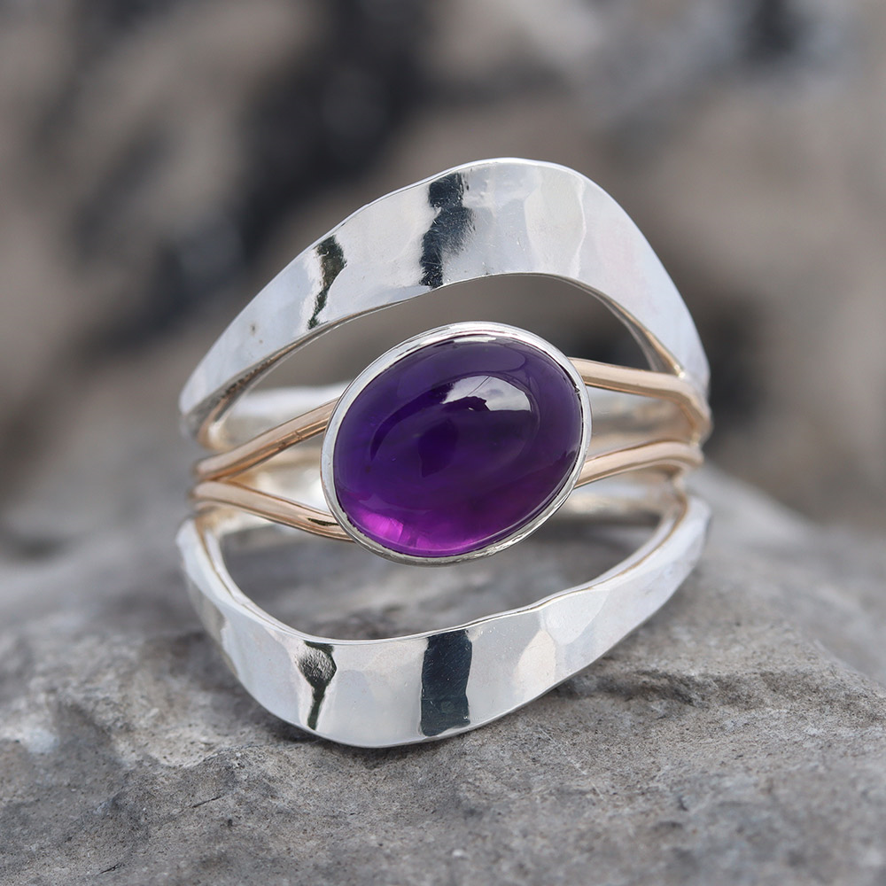 Watchful Amethyst Ring by Peter James - Size 7