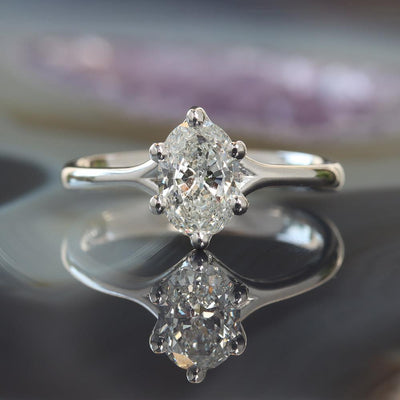 Eternal Oval Diamond Engagement Ring (0.92ct) in 14k White Gold