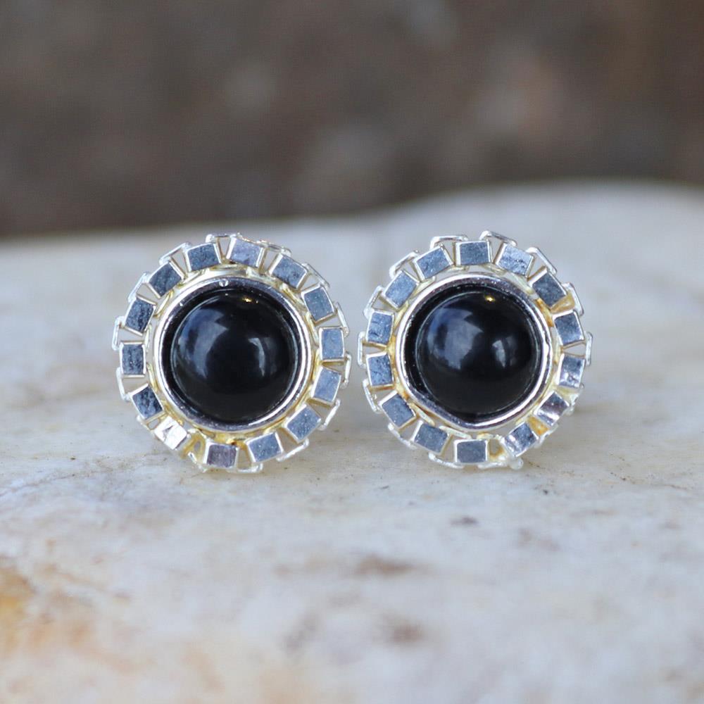 Goes with Everything Onyx Stud Earrings in Sterling Silver