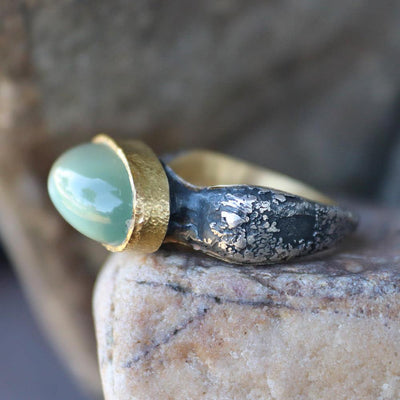 Constantinople Moonstone Ring in Two-Tone by Michael Jensen Designs