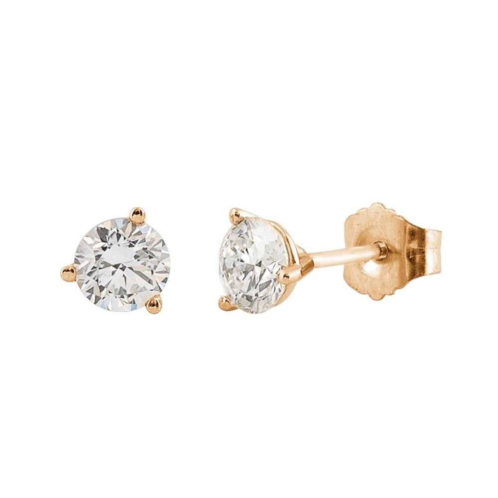 Lab Grown Diamond Martini Stud Earrings in 14k Yellow Gold (3/4 cttw)