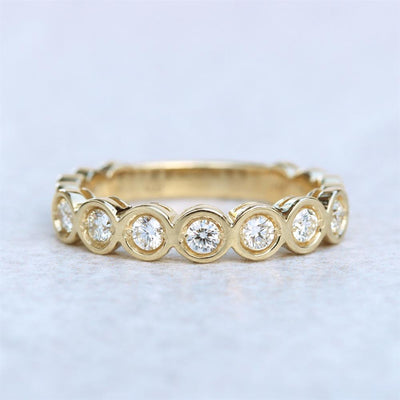 Modern Round 0.35ctw Diamond Band in 14k Yellow Gold