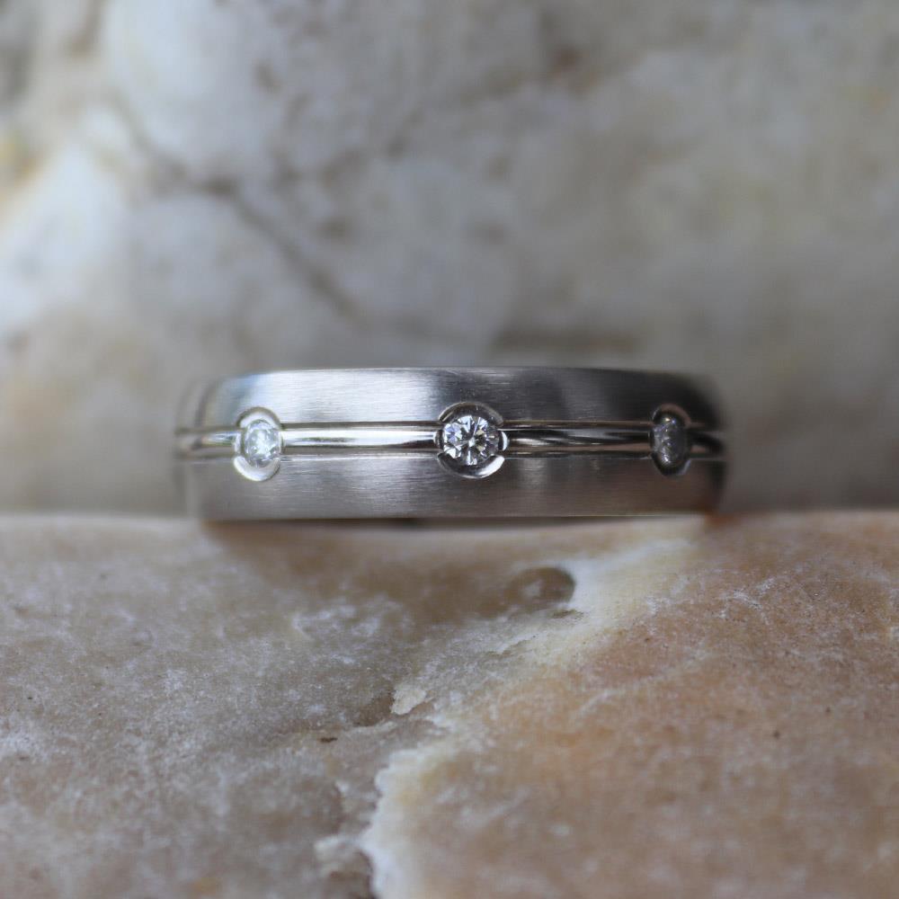 14k White Gold and Diamond Band by Andrew Nyce — 7