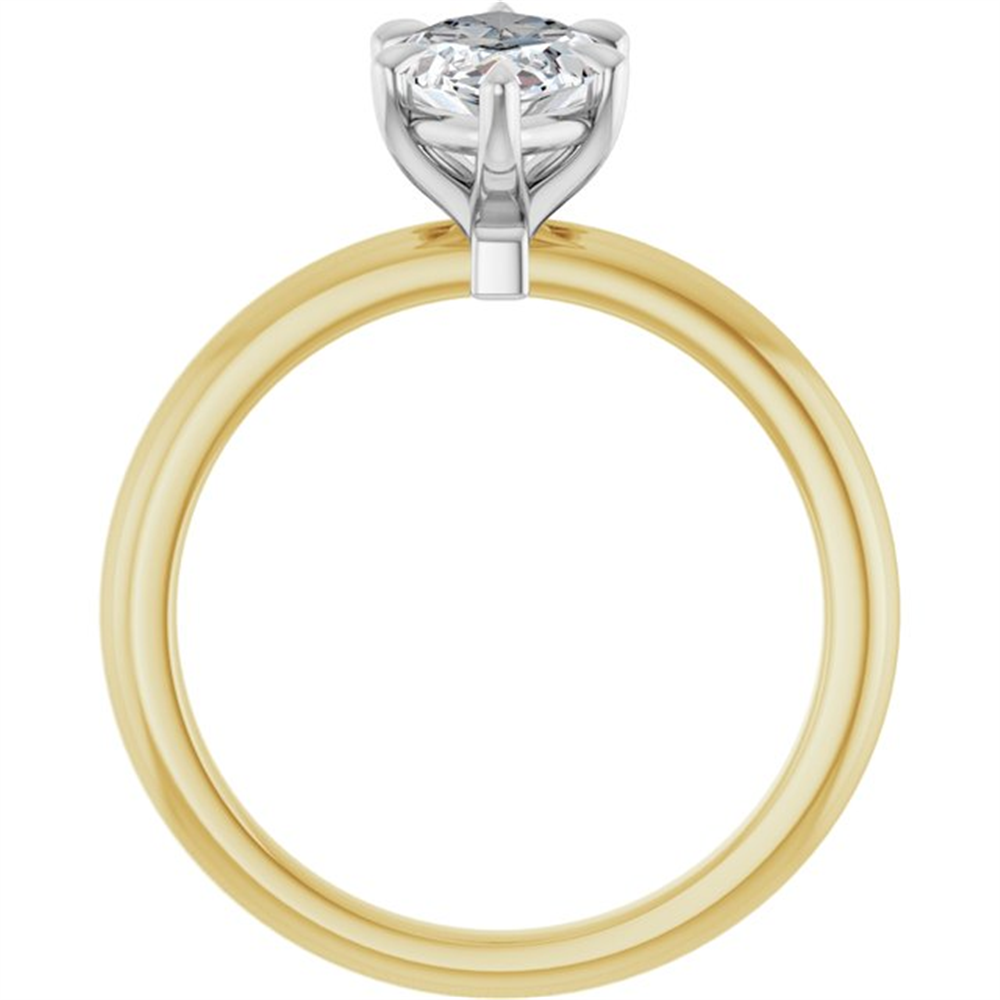 Classic Solitaire Marquise Lab Grown Diamond Engagement Ring (1.53ct) in 14k Two Tone Gold