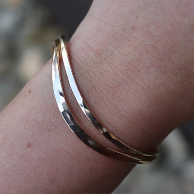 Peter James Two Stripe Cuff Bracelet in Gold Filled