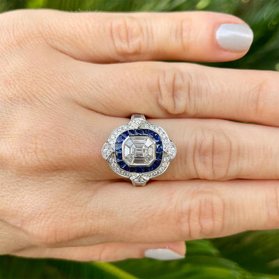 A Regal Affair Diamond & Sapphire Ring