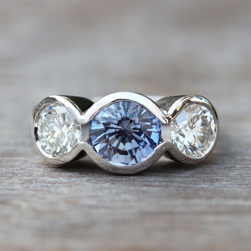 Lavender Dreams Sapphire and Diamond Ring in 14k White Gold