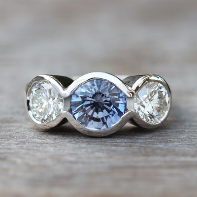 Lavender Dreams Sapphire and Diamond Ring in 14k White Gold