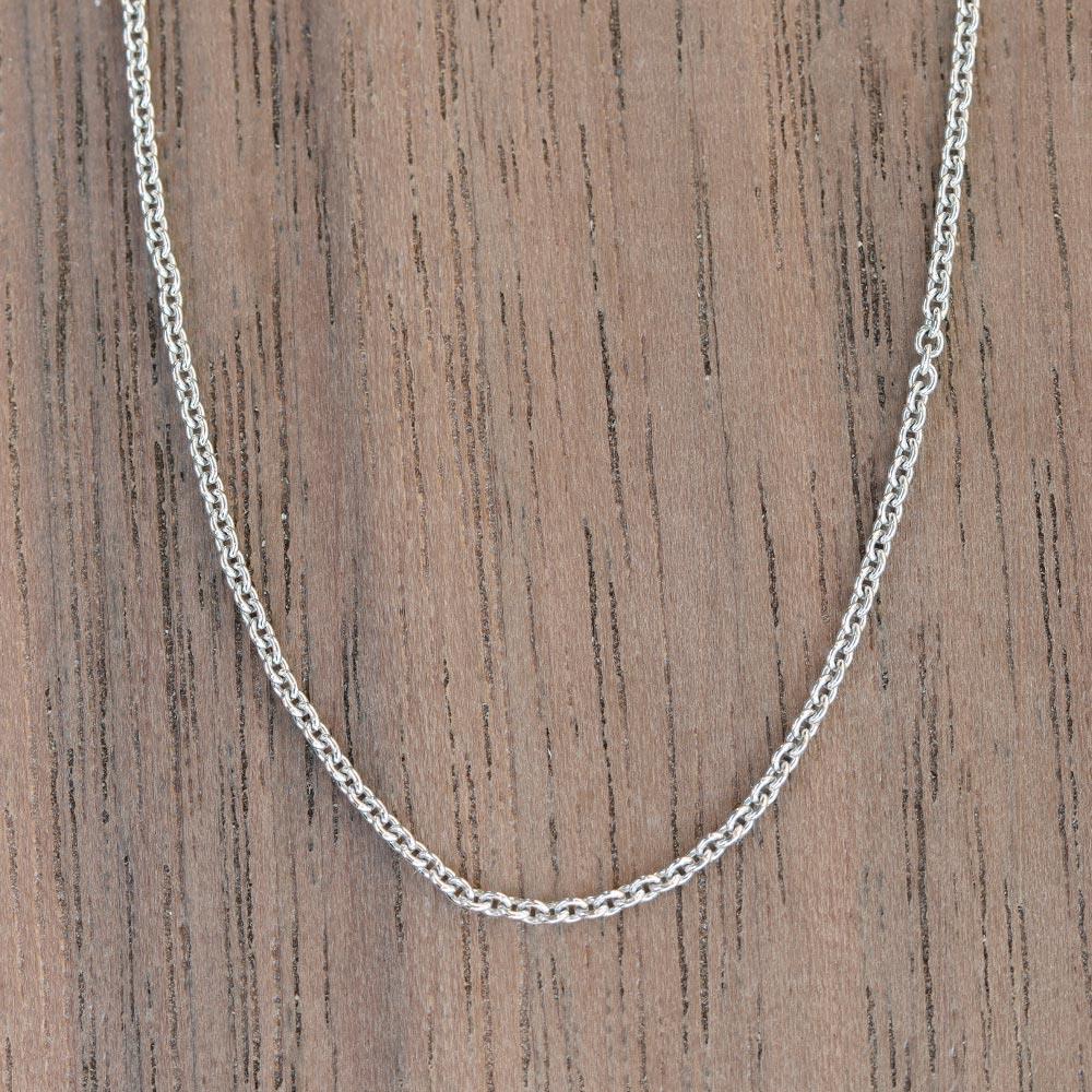 Cable Chain 0.6mm in 14k White Gold - 16"