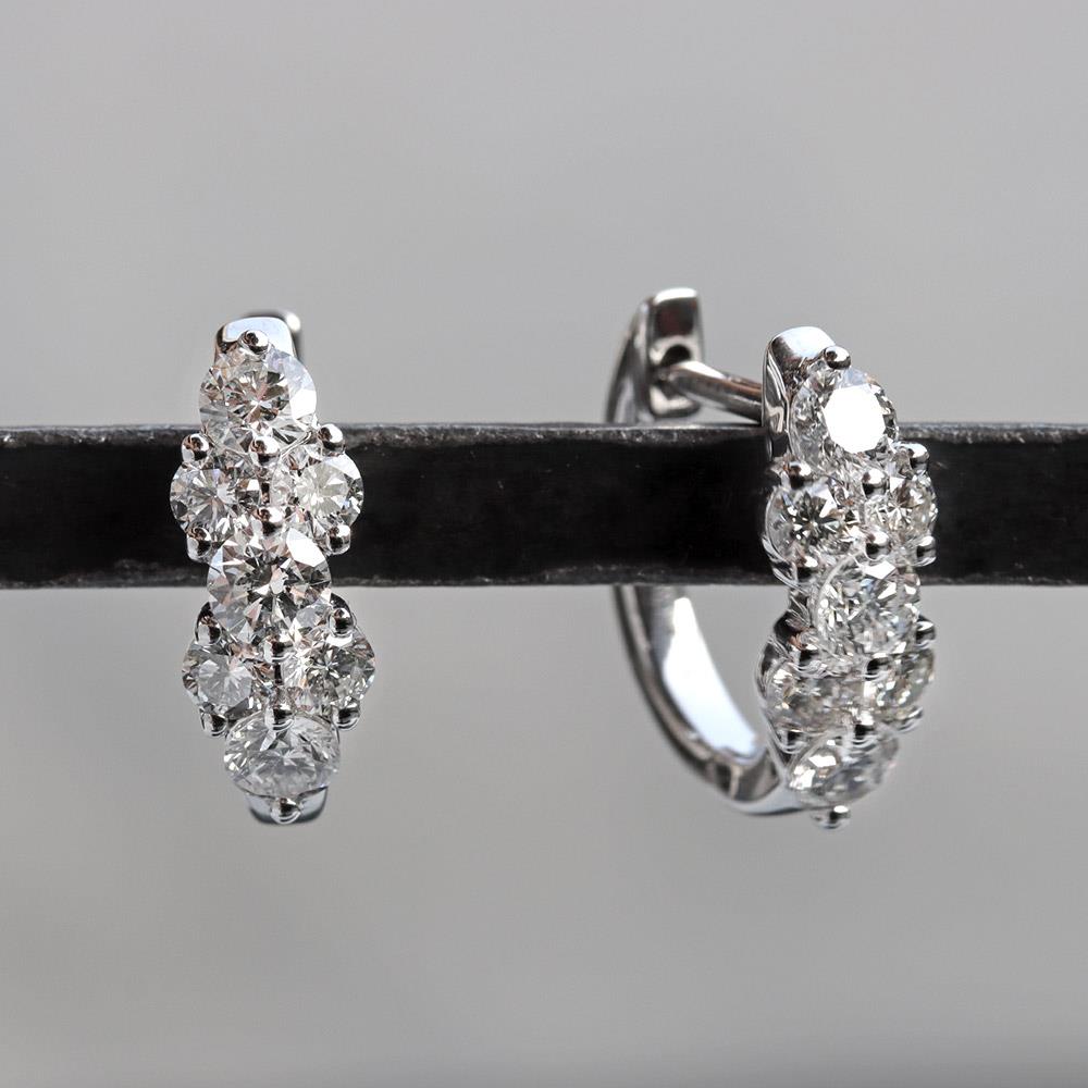 Daily Bling Diamond Hoop Earrings in 14k White Gold