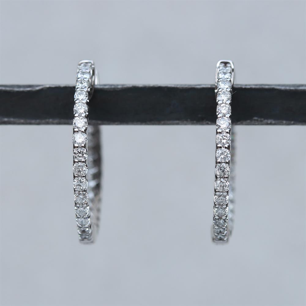 Everyday Inside-Out Diamond Hoop Earrings (0.50 cttw) in 14k White Gold