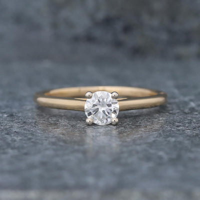 Solitaire Diamond Engagement Ring (0.42ct) in 14k Yellow Gold