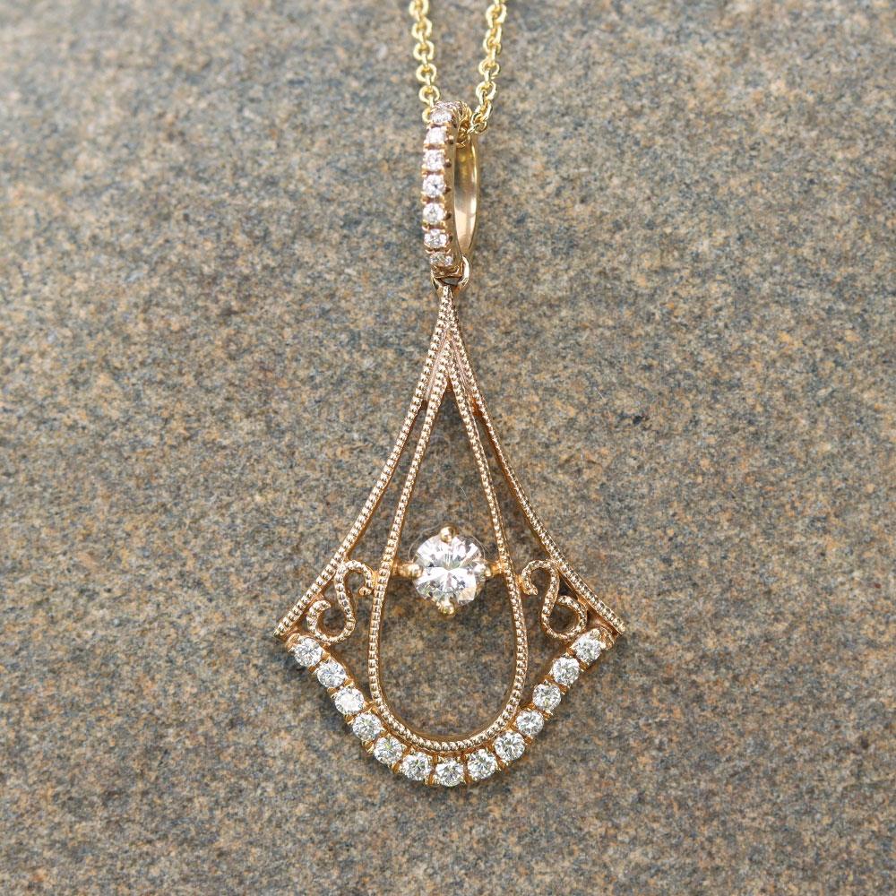 All in the Details Diamond Pendant in 14k Yellow Gold