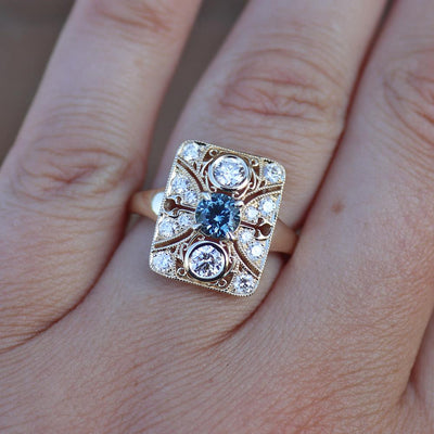 Big Sky Montana Sapphire & Diamond Vintage-Inspired Ring
