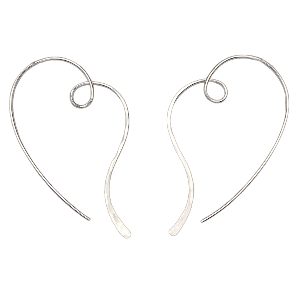 Peter James Valentine Threader Large Earrings in Sterling Silver
