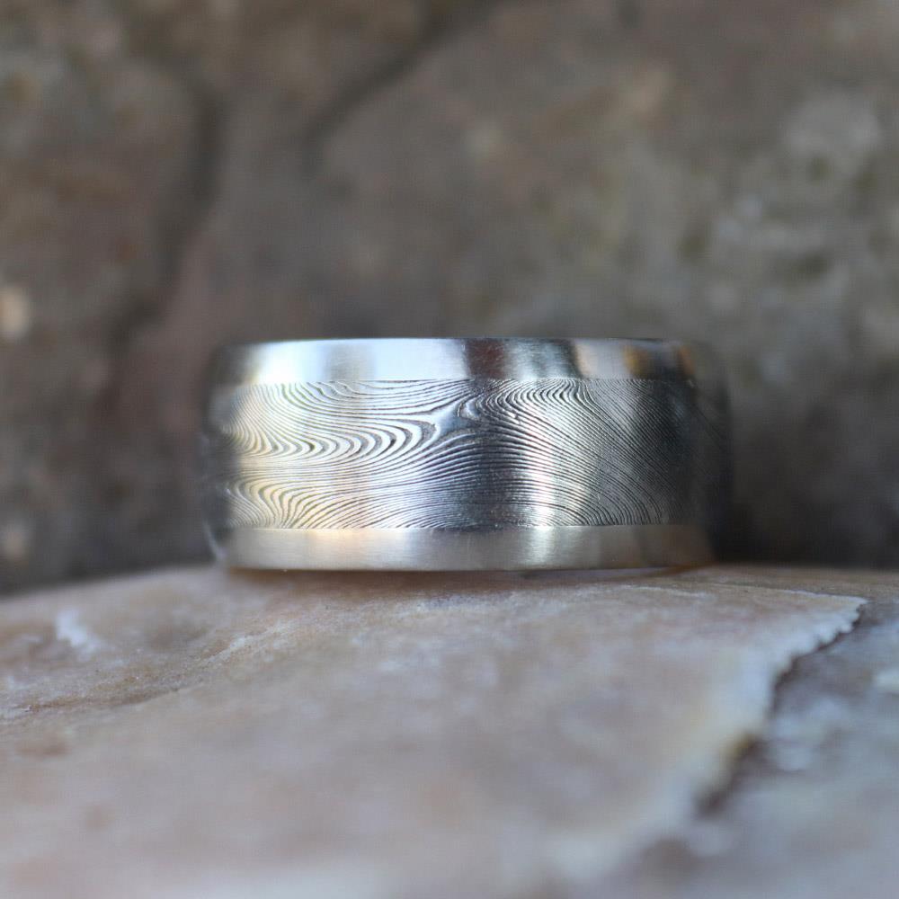 Damascus Wide Men's Ring #2 by Andrew Nyce — 9