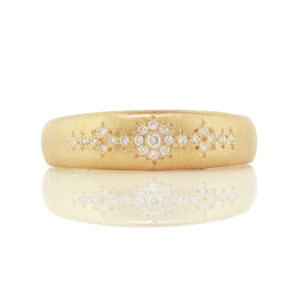 Adel Chefridi Tapered Shimmer Diamond Band in 18k Yellow Gold