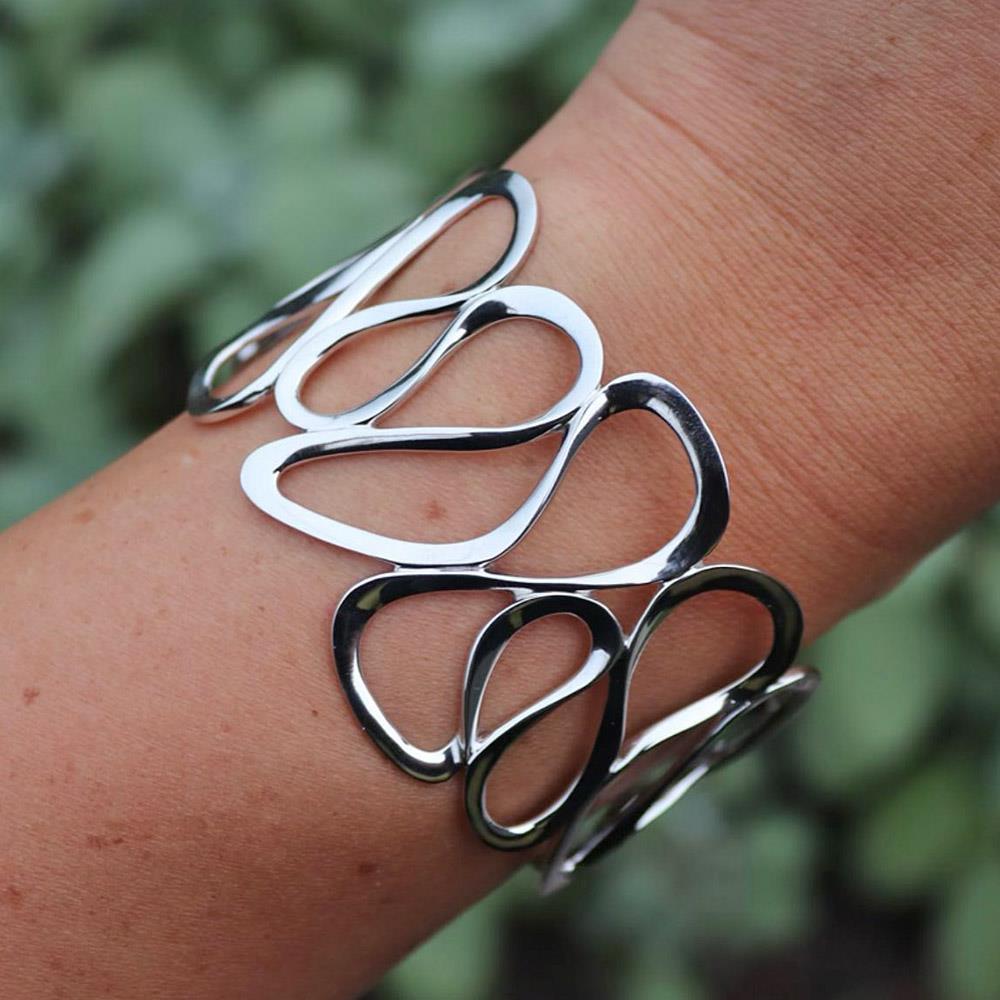 Ribbon Cuff Bracelet in Sterling Silver