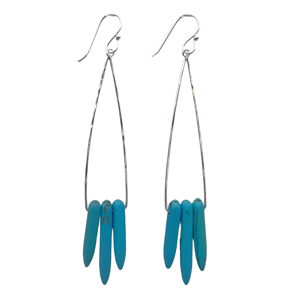 Peter James Turquoise Statement Earrings in Sterling Silver
