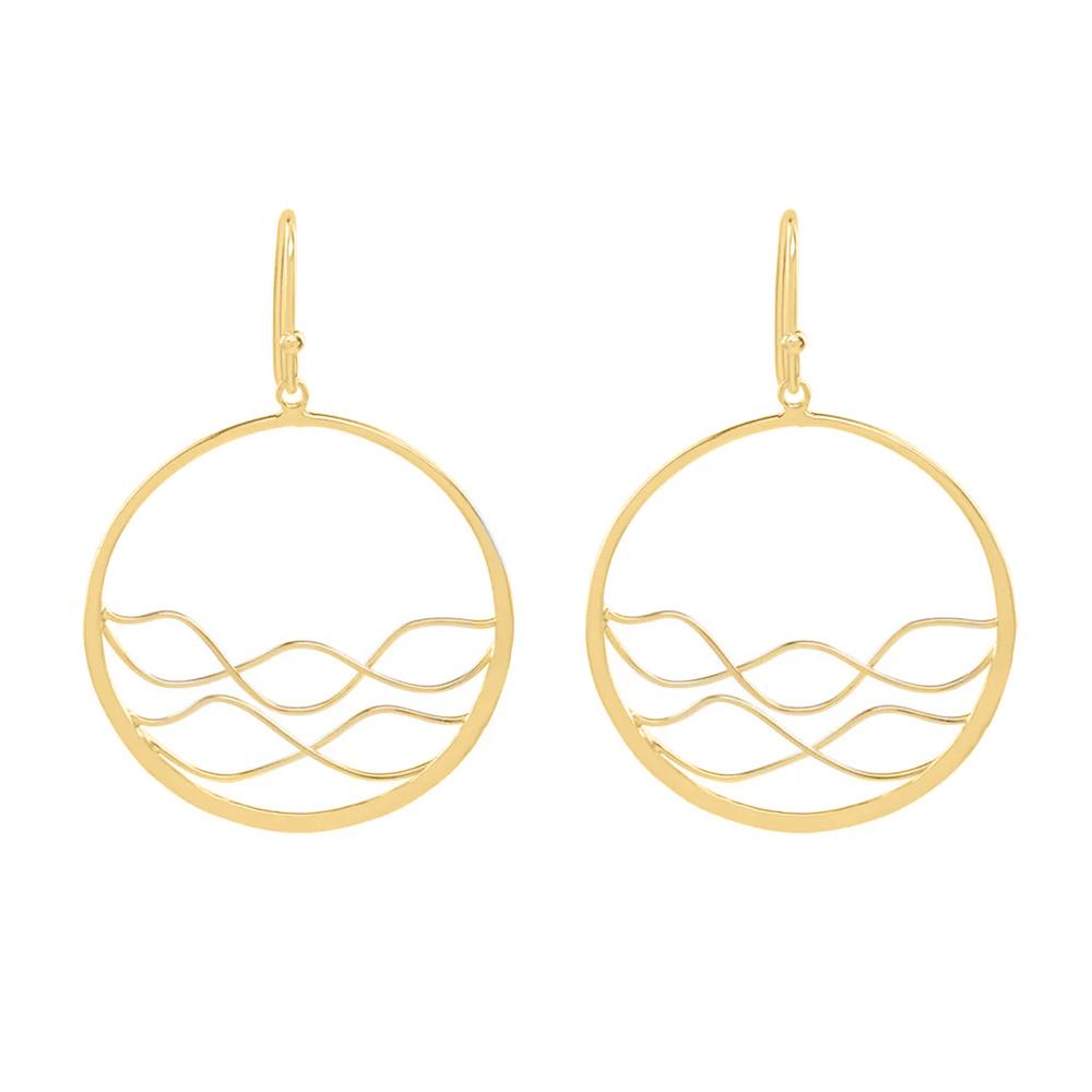 Peter James Circular Wave Large Earrings in Gold Filled