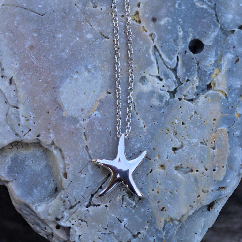 Dancing Starfish Necklace in Sterling Silver