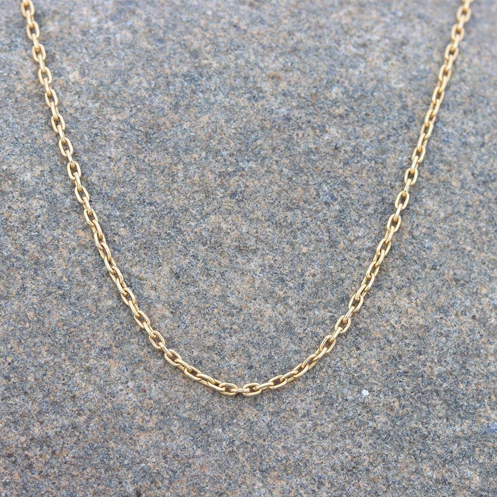 Cable Link Chain 0.7mm in 14k Yellow Gold - 18"