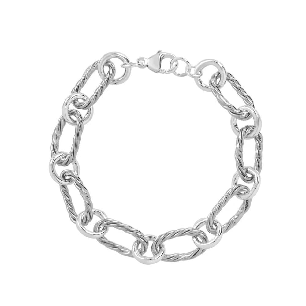 Peter James Twisted Chain Link Bracelet in Sterling Silver