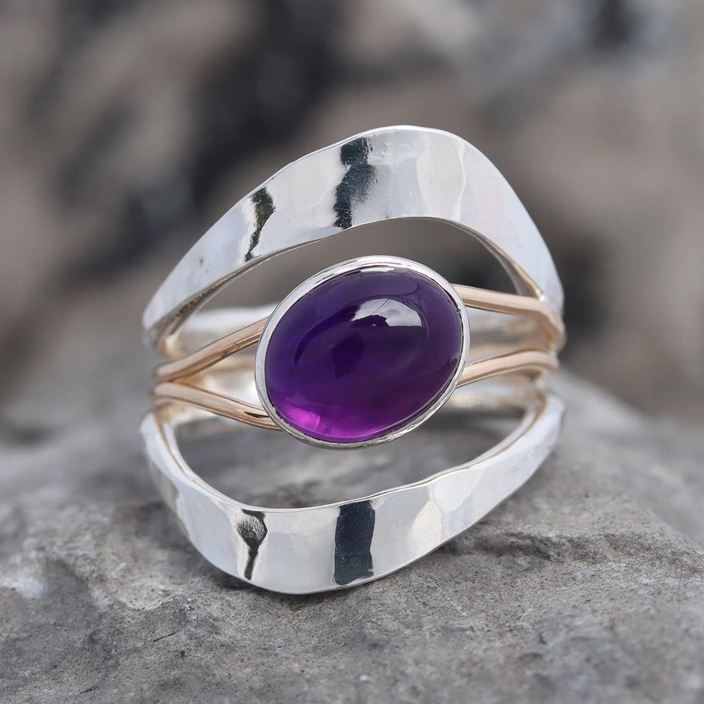 Watchful Amethyst Ring by Peter James - Size 8