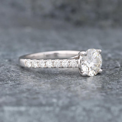 All the Sparkles Diamond Engagement Ring (1.21ct center) in 14k White Gold