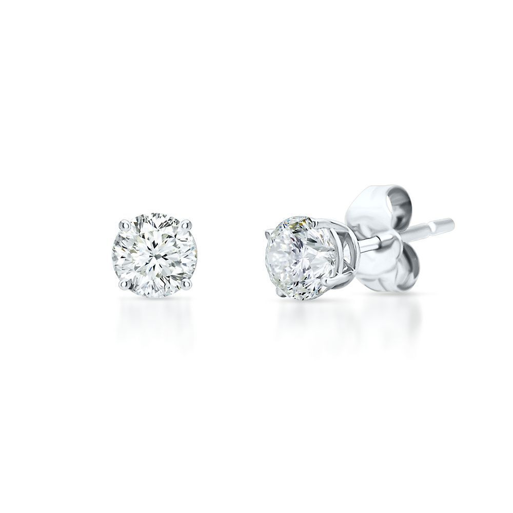 Diamond Stud Earrings in 14k White Gold (1/5 cttw)