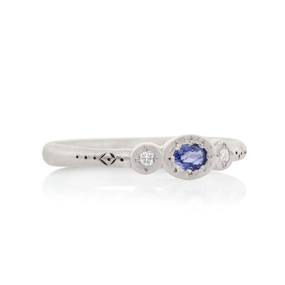 Adel Chefridi Oval & Round Sapphire & Diamond Charm Ring