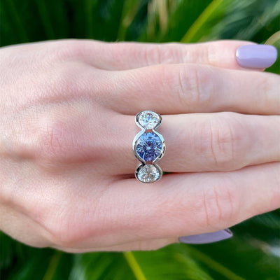 Lavender Dreams Sapphire and Diamond Ring in 14k White Gold