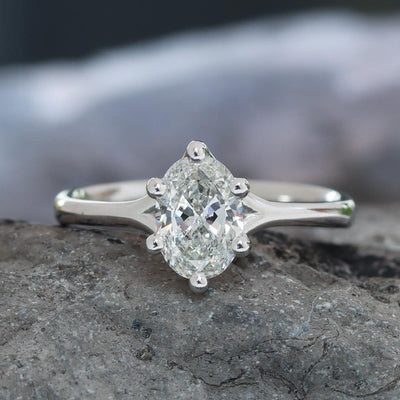 Eternal Oval Diamond Engagement Ring (0.92ct) in 14k White Gold