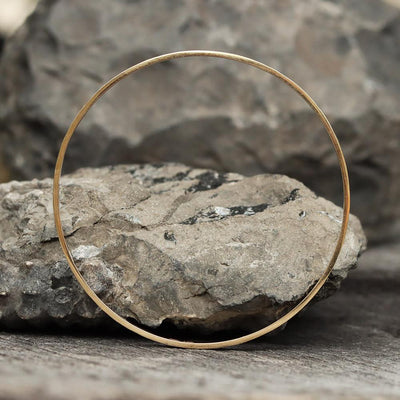 Hand Forged Hammered Bangle (#2) in 14k Yellow Gold