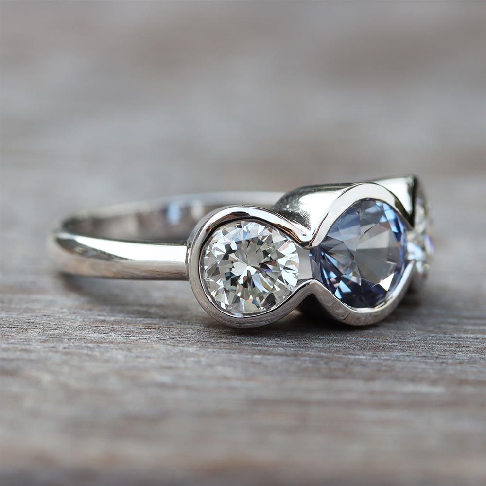 Lavender Dreams Sapphire and Diamond Ring in 14k White Gold