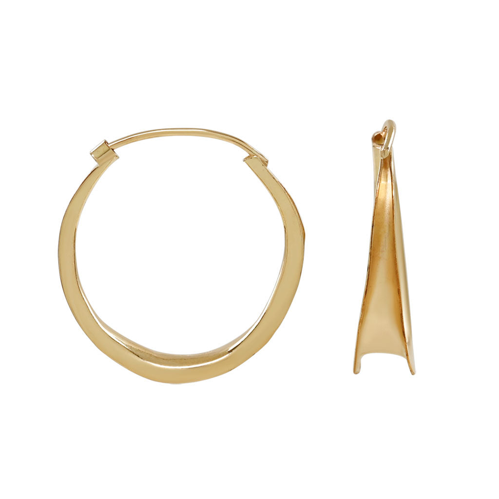 Peter James Dramatic Anticlastic Small Hoop Earrings in Gold Fill