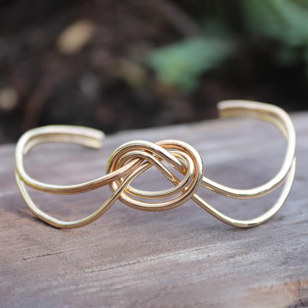 Peter James Double Loose Knot Cuff Bracelet in Gold Filled