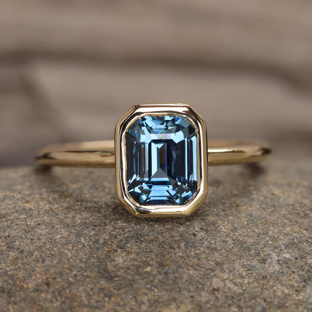 So Fab-blue-lous Modern Blue Sapphire Bezel Ring
