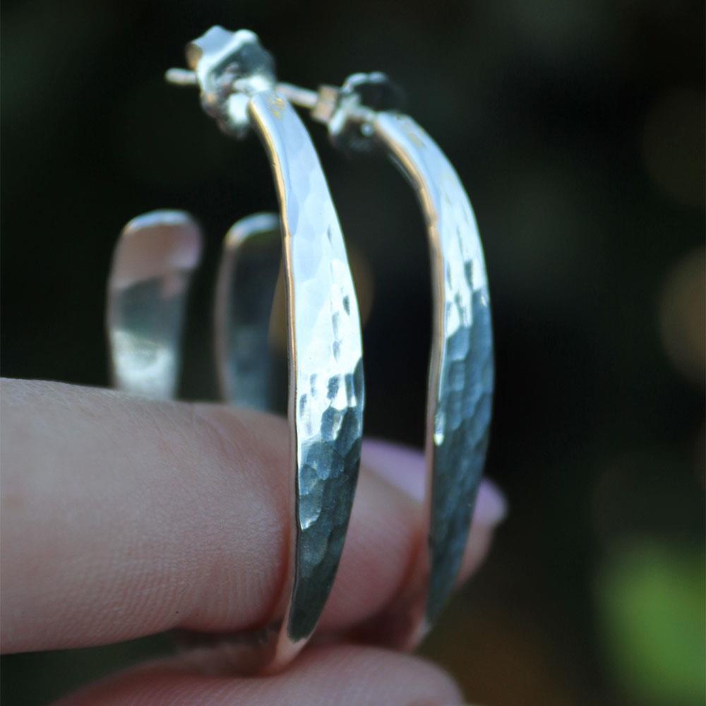 Peter James El Ovalo Hoop Earrings in Sterling Silver